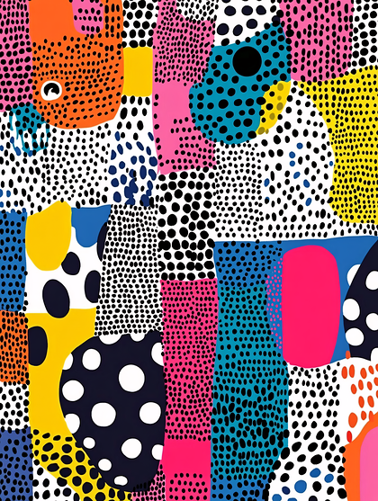 Playful Abstract Polka Dot Collage