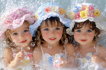 Playful Bubble Bath Beauties