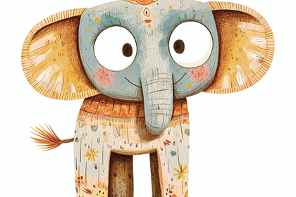 Playful Cartoon Elephant