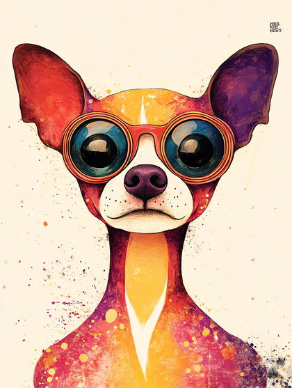 Playful Chihuahua with Stylish Glasses