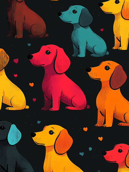 Playful Dachshunds Pattern