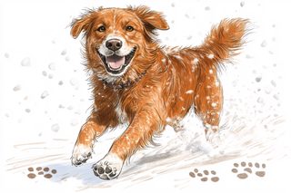 Playful Dog in Snow