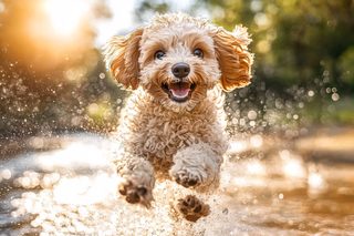 Playful Dog in Sunlight