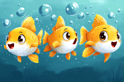 Playful Goldfish Underwater