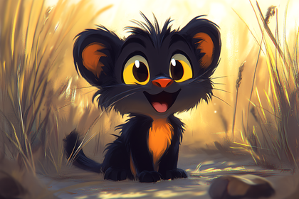 Playful Kitten in the Field