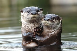 Playful Otter Embrace