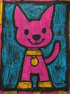 Playful Pink Animal Painting