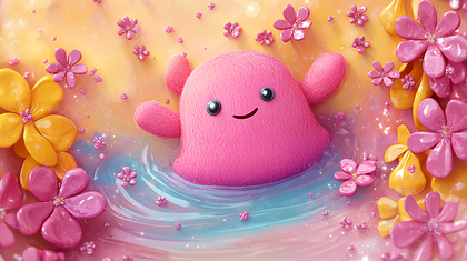 Playful Pink Blossom Creature