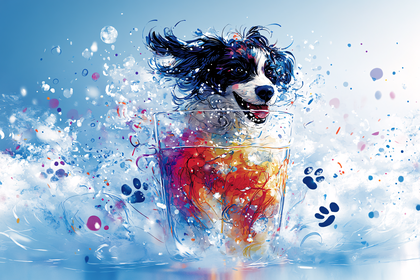 Playful Pup In A Glass