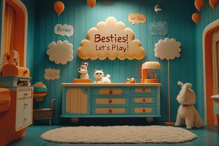 Playful Room with Besties