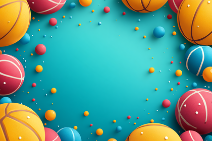 Playful Spheres on Teal