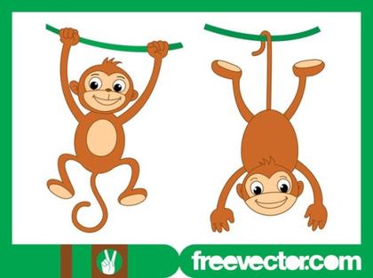 Playing Monkeys Free Vector