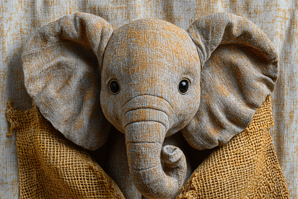 Plush Elephant Head Wall Decor