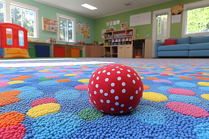 Polka Dot Ball in a Playroom