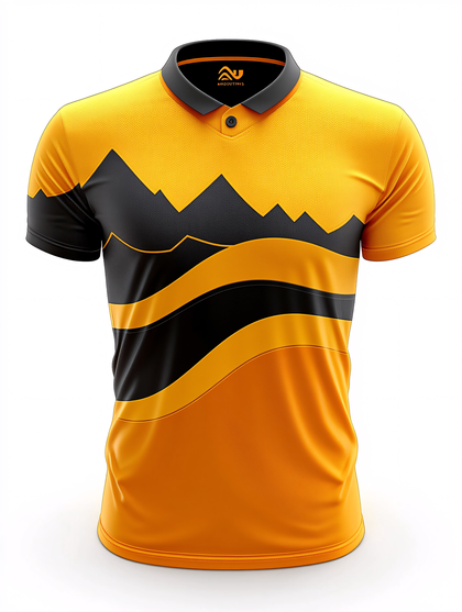 Polo Shirt With Mountain Design