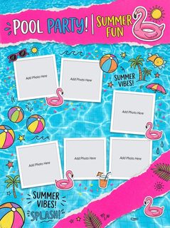 pool party photo collage