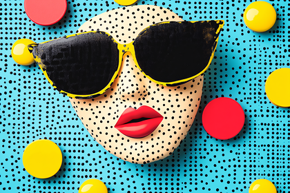 Pop Art Face Mask With Sunglasses