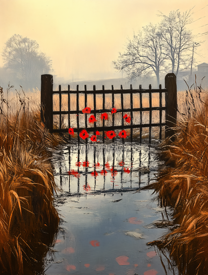 Poppies On A Gate