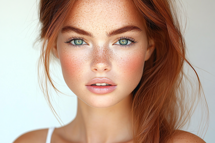 Portrait Of A Beautiful Freckled Woman