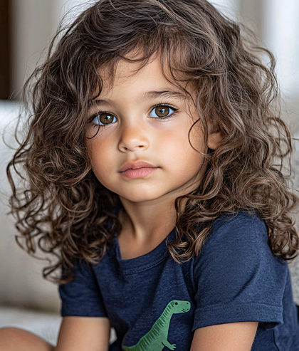Portrait of a Curly-Haired Child