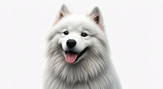 happy samoyed portrait