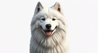 smiling white samoyed