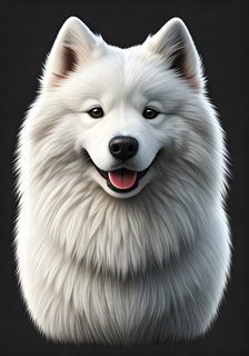 smiling samoyed portrait