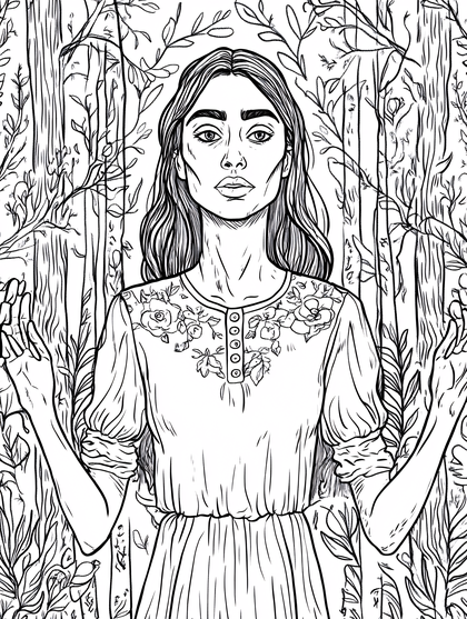 Portrait of a woman in a forest