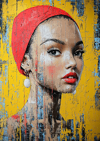 Portrait Of A Woman In A Red Headscarf