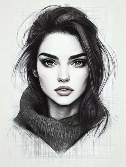 Portrait Of A Woman Wearing A Sweater