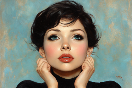 Portrait Of A Woman With Blue Eyes