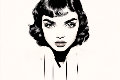 Portrait Of A Woman With Bob Haircut