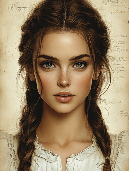 Portrait Of A Woman With Braids