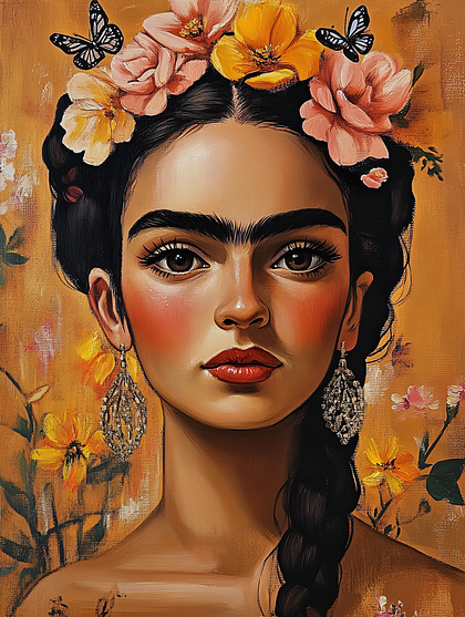 Portrait Of A Woman With Flowers
