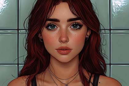 Portrait Of A Woman With Freckles