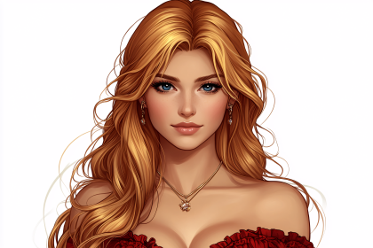 Portrait Of A Woman With Golden Hair