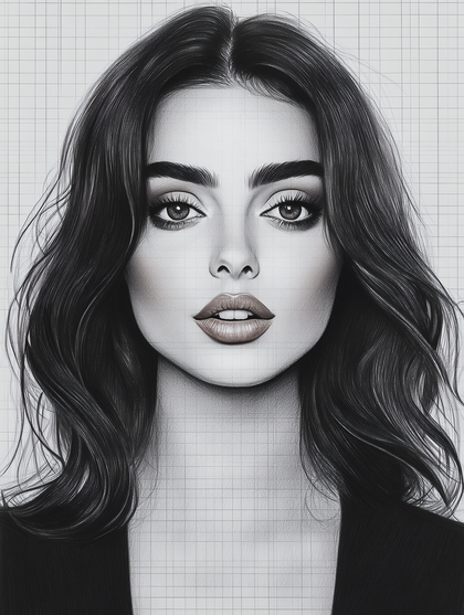 Portrait Of A Woman With Wavy Hair