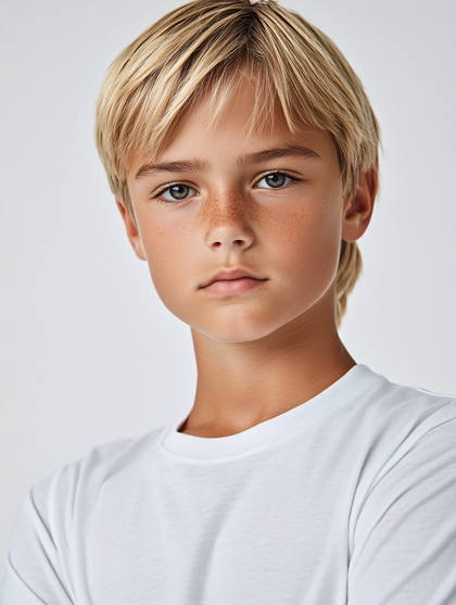 Portrait Of a Young Boy With Blond Hair