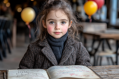Portrait of a Young Girl in a Brown Coat