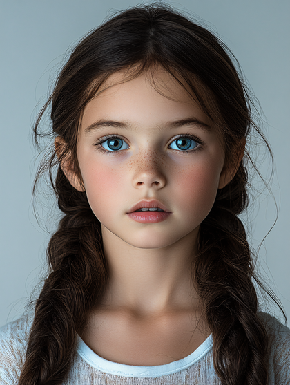 Portrait Of A Young Girl With Braids