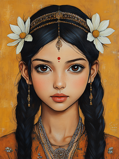 Portrait Of A Young Indian Girl