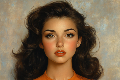 Portrait Of A Young Woman With Brown Hair