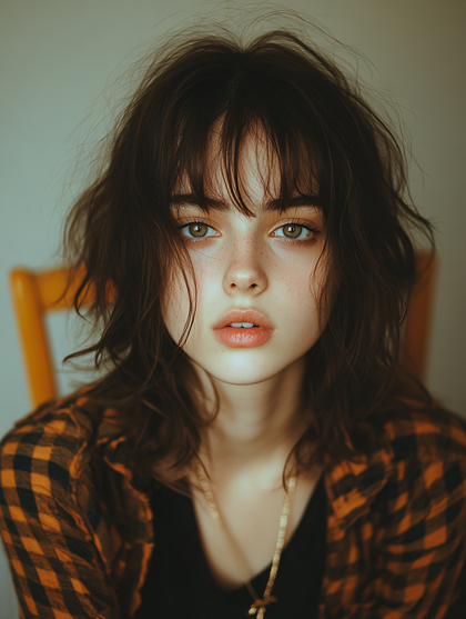 Portrait Of A Young Woman With Freckles