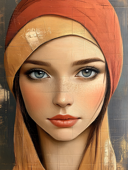 Portrait Of A Young Woman With Head Covering