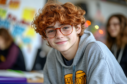 Portrait Of Smiling Teenager In Classroom