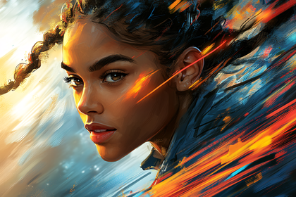 Portrait Of Woman With Braids