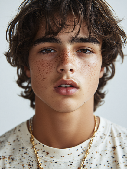 Portrait Of Young Man With Freckles