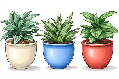 Potted Plants Trio