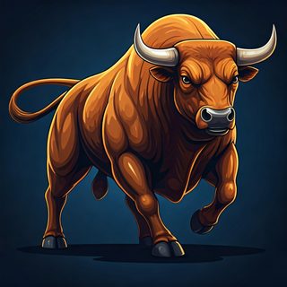 muscular charging bull
