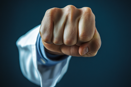 Powerful Fist Punching Forward